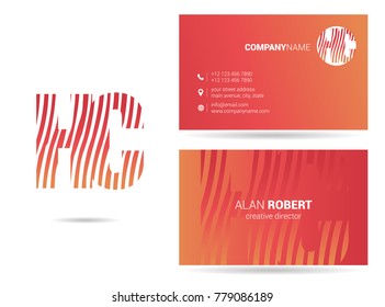 Letters H C Logo icon with Business Card Template Vector.