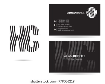 Letters H C Logo icon with Business Card Template Vector.