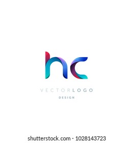 Letters H C, H and C logo, multi colour letters icon vector template.

