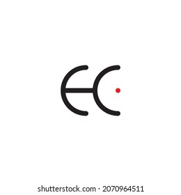 
letters H and C
semi circle symbol simple logo vector