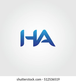 The letters H and A combined Icon Logo Templates. HA Initial Vector Design Element For Download