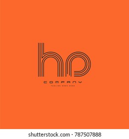 Letters H D joint line logo icon. Stroke letter vector element.

