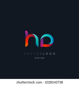 Letters H D, H & D logo, multi colour letters icon vector template.

