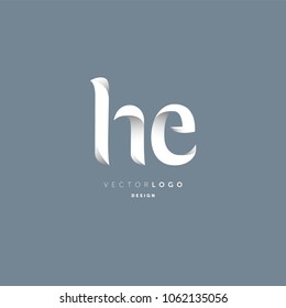 Letters H E joint logo icon vector element.