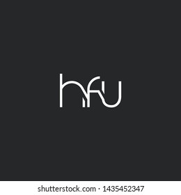 Letters H F U Joint logo icon vector element.