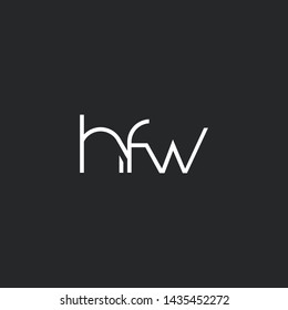 Letters H F W Joint logo icon vector element.