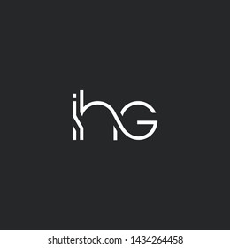 Letters I H G Joint logo icon vector element.
