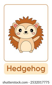 Letras H é para Hedgehog. Animal Flashcard printable aprender letras Alfabeto abc Inglês para crianças educação e atividade de jogo. Planilhas de jardim de infância e pré-escola imprimíveis para crianças.