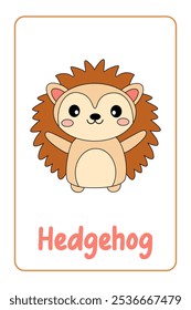 Letras H é para Hedgehog. Animal Flashcard printable aprender letras Alfabeto abc Inglês para crianças educação e atividade de jogo. Planilhas de jardim de infância e pré-escola imprimíveis para crianças.