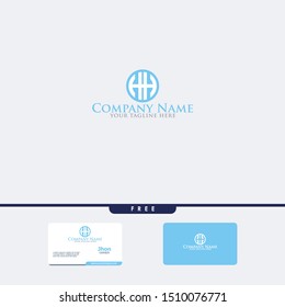 Letters H H, H&H joint logo icon with business card vector template