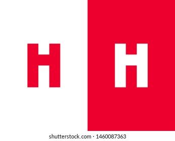 Letters H and i, negative space style design. Hidden Info logo concept. Creative Minimal logotype. Abstract information emblem.  Graphic Alphabet Symbol for Corporate Business Identity. Vector element