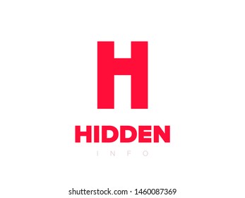 Letters H and i, negative space style design. Hidden Info logo concept. Creative Minimal logotype. Abstract information emblem.  Graphic Alphabet Symbol for Corporate Business Identity. Vector element