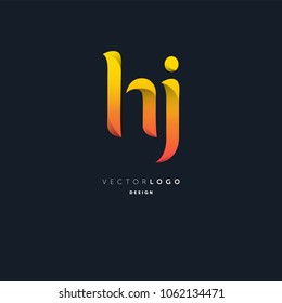 Letters H J joint logo icon vector element.