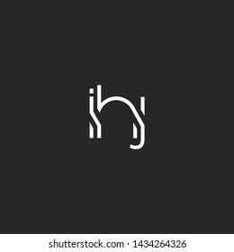Letters I H J Joint logo icon vector element.