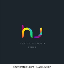 Letters H J, H & J logo, multi colour letters icon vector template.

