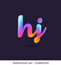Letters H & J logo, multi colour letters icon vector template.
