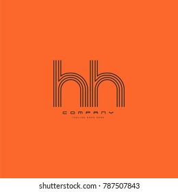 Letters H H joint line logo icon. Stroke letter vector element.

