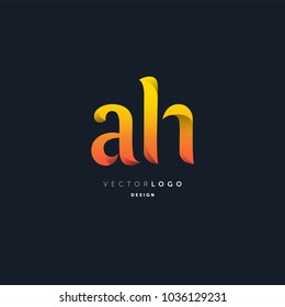 Letters A H joint logo icon vector element.
