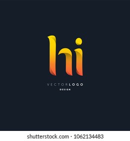 Letters H I joint logo icon vector element.