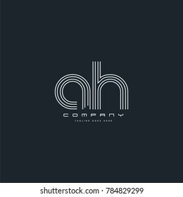 Letters A & H joint logo icon. Stroke letter vector element.
