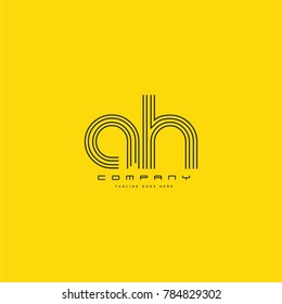 Letters A & H joint logo icon. Stroke letter vector element.
