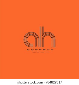 Letters A & H joint logo icon. Stroke letter vector element.
