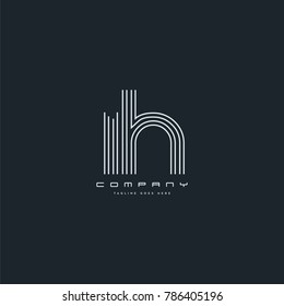 Letters I & H joint logo icon. Stroke letter vector element.