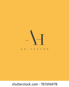 Letters A H joint logo icon vector element.
