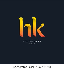 Letters H K joint logo icon vector element.