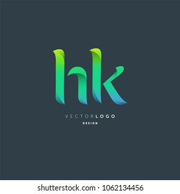 Letters H K joint logo icon vector element.