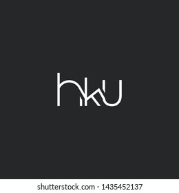 Letters H K U Joint logo icon vector element.