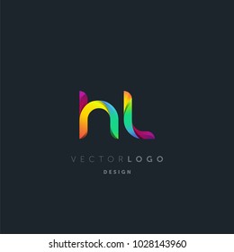 Letters H L, H & L logo, multi colour letters icon vector template.

