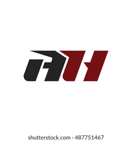 The letters A and H logo automotive black and red colored
