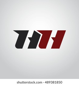 The letters H and H logo automotive black and red colored