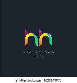 Letters H H, H & H logo, multi colour letters icon vector template.

