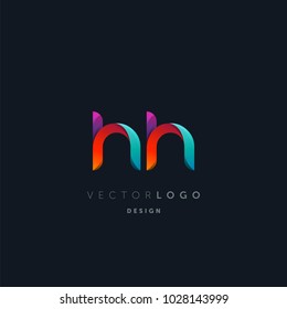 Letters H H, H & H logo, multi colour letters icon vector template.

