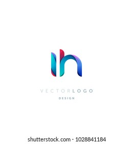 Letters I H, I & H logo, multi colour letters icon vector template.