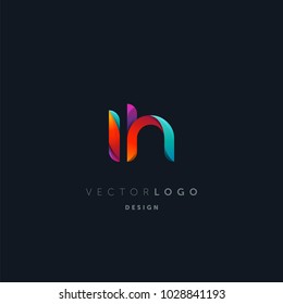 Letters I H, I & H logo, multi colour letters icon vector template.