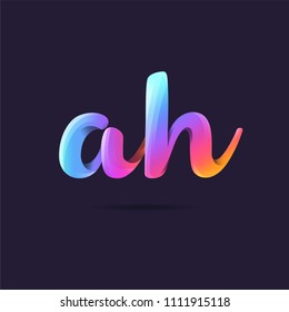 Letters A H, A & H logo, multi colour letters icon vector template.