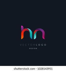 Letters H N, H & N logo, multi colour letters icon vector template.

