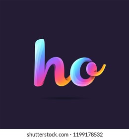 Letters H O, H & O 3D logo, multi colour gradient letters icon vector template.

