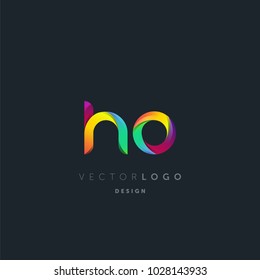 Letters H O, H & O logo, multi colour letters icon vector template.

