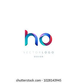 Letters H O, H & O logo, multi colour letters icon vector template.

