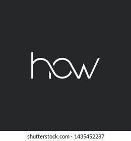 Letters H O W Joint logo icon vector element.