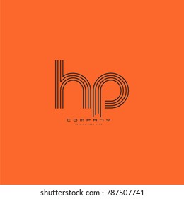 Letters H P joint line logo icon. Stroke letter vector element.

