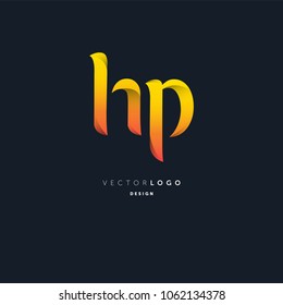 Letters H P joint logo icon vector element.
