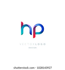 Letters H P, H & P logo, multi colour letters icon vector template.

