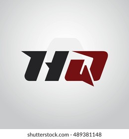 The letters H and Q logo automotive black and red colored