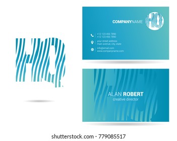 Letters H Q Logo icon with Business Card Template Vector.