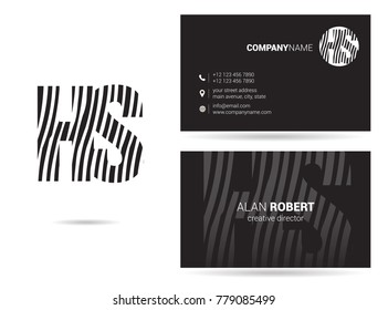 Letters H S Logo icon with Business Card Template Vector.